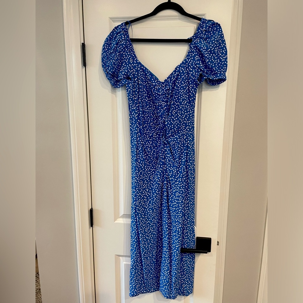 Zara blue polka dot dress. medium.